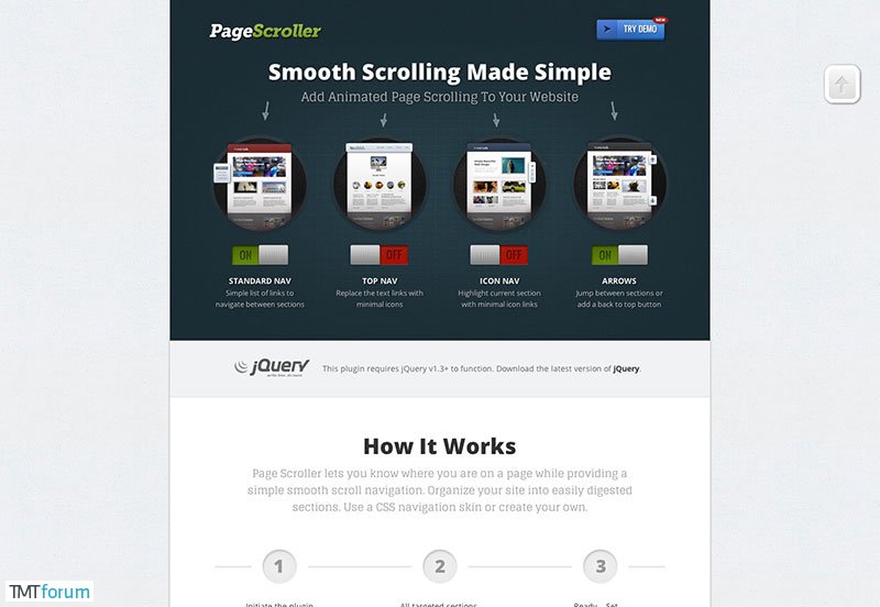 jQuery Smooth Scrolling Plugin | Page Scroller